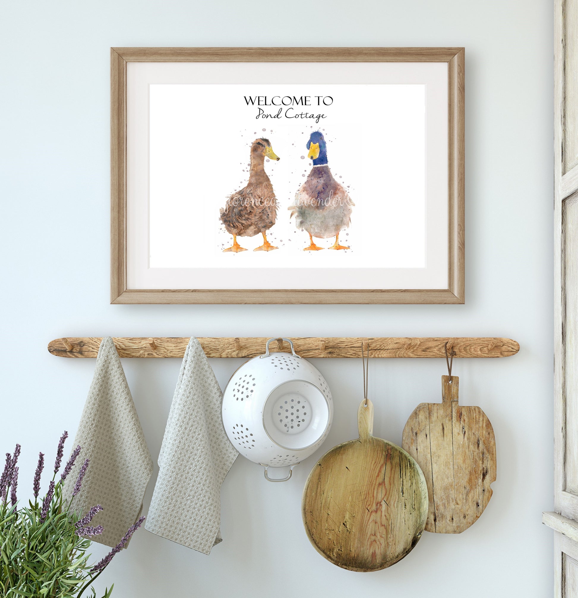 Personalised Duck Print - Florence & Lavender