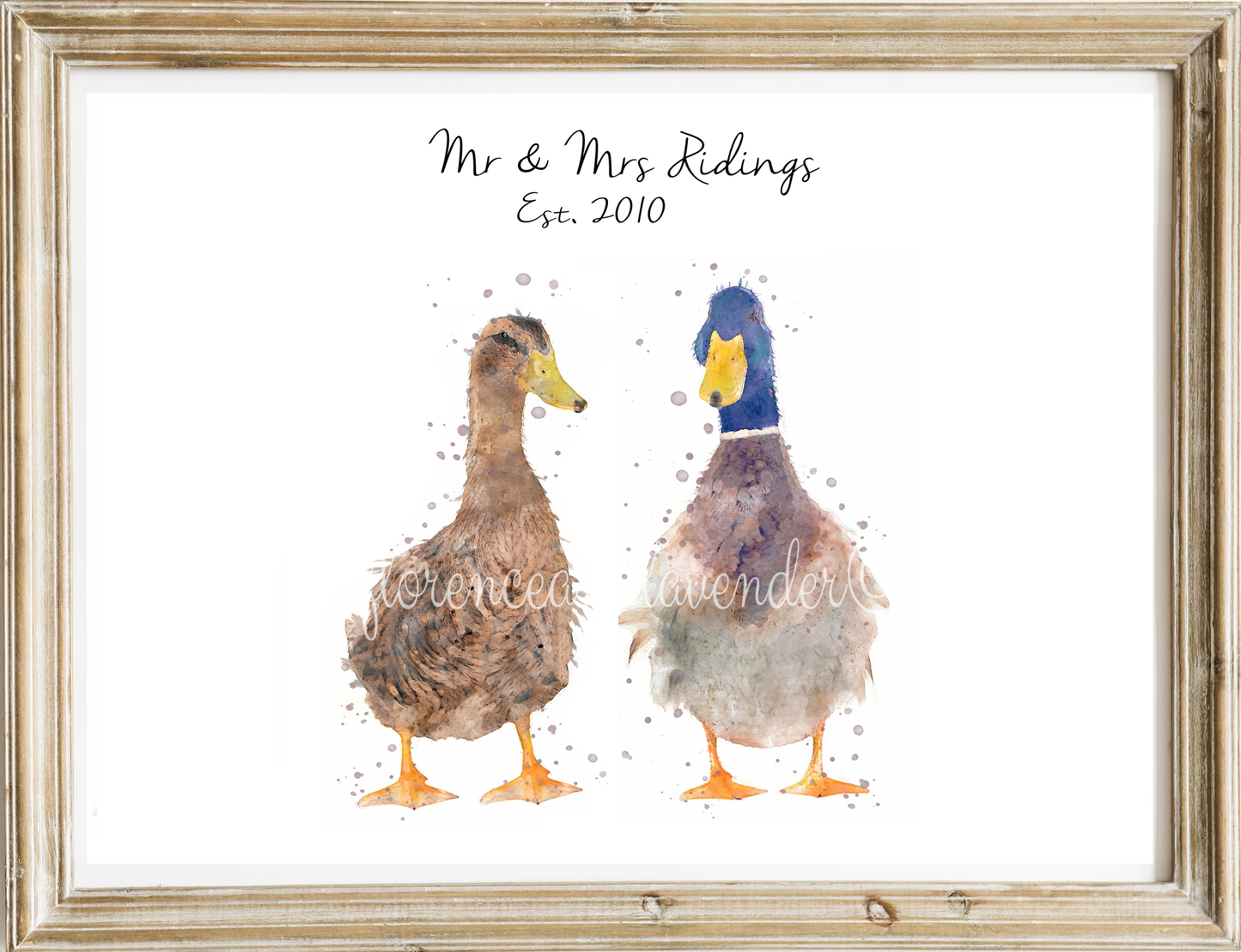 Personalised Duck Print - Florence & Lavender