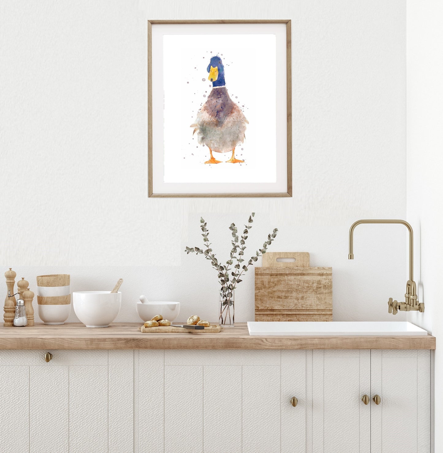 Watercolour Duck Print - 'Gordon' - Florence & Lavender