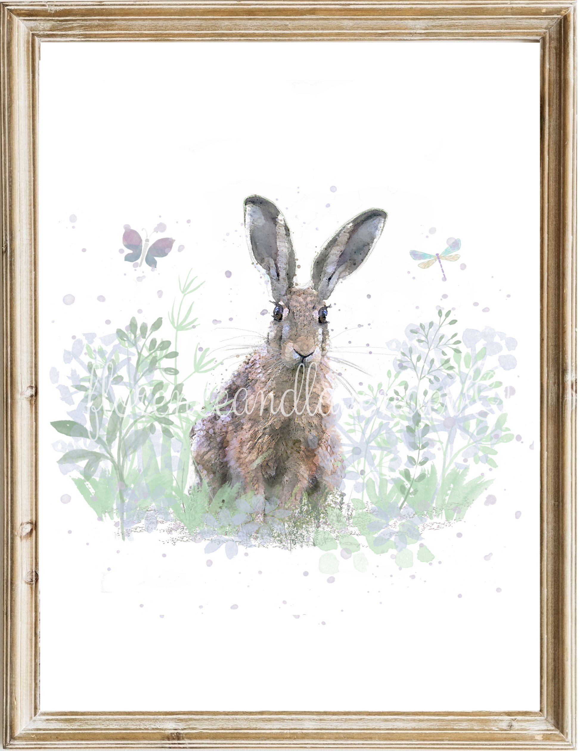 Hare In Wildflowers - Florence & Lavender