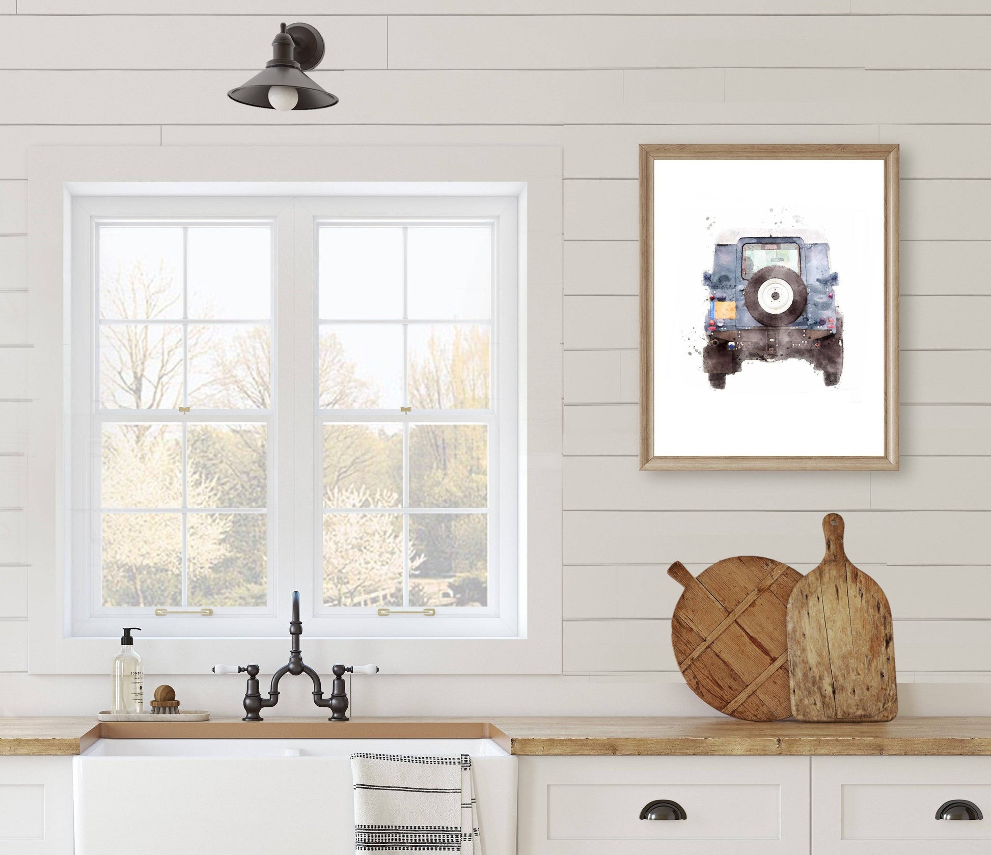 ''Hide & Seek'' - Defender & Spaniel print - Florence & Lavender
