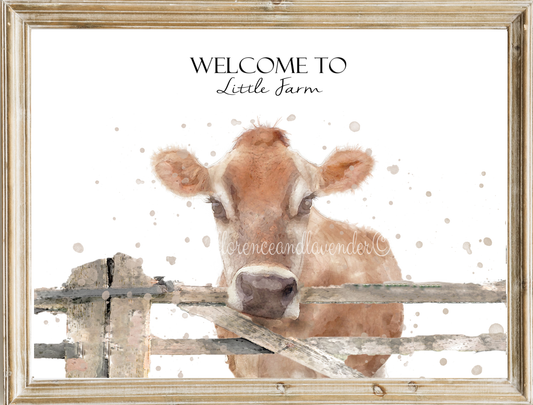 Personalised Jersey Cow Print - Florence & Lavender