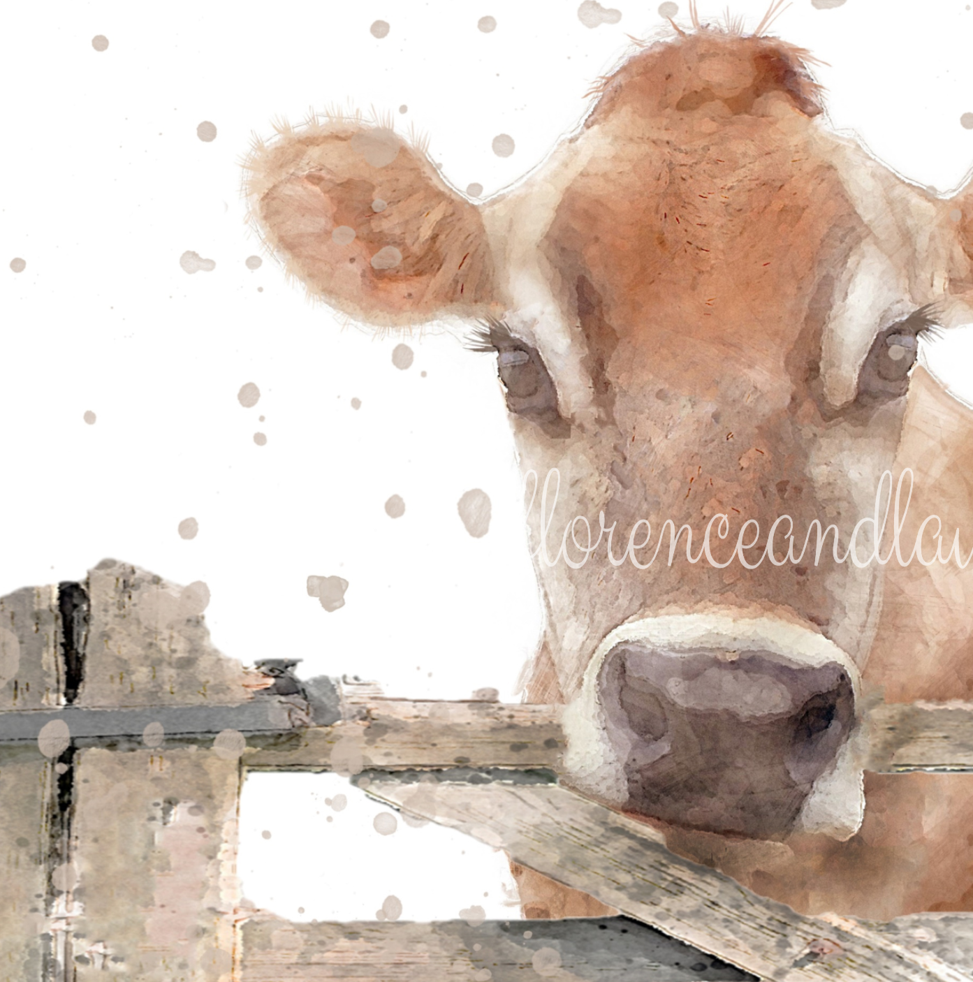 Personalised Jersey Cow Print - Florence & Lavender