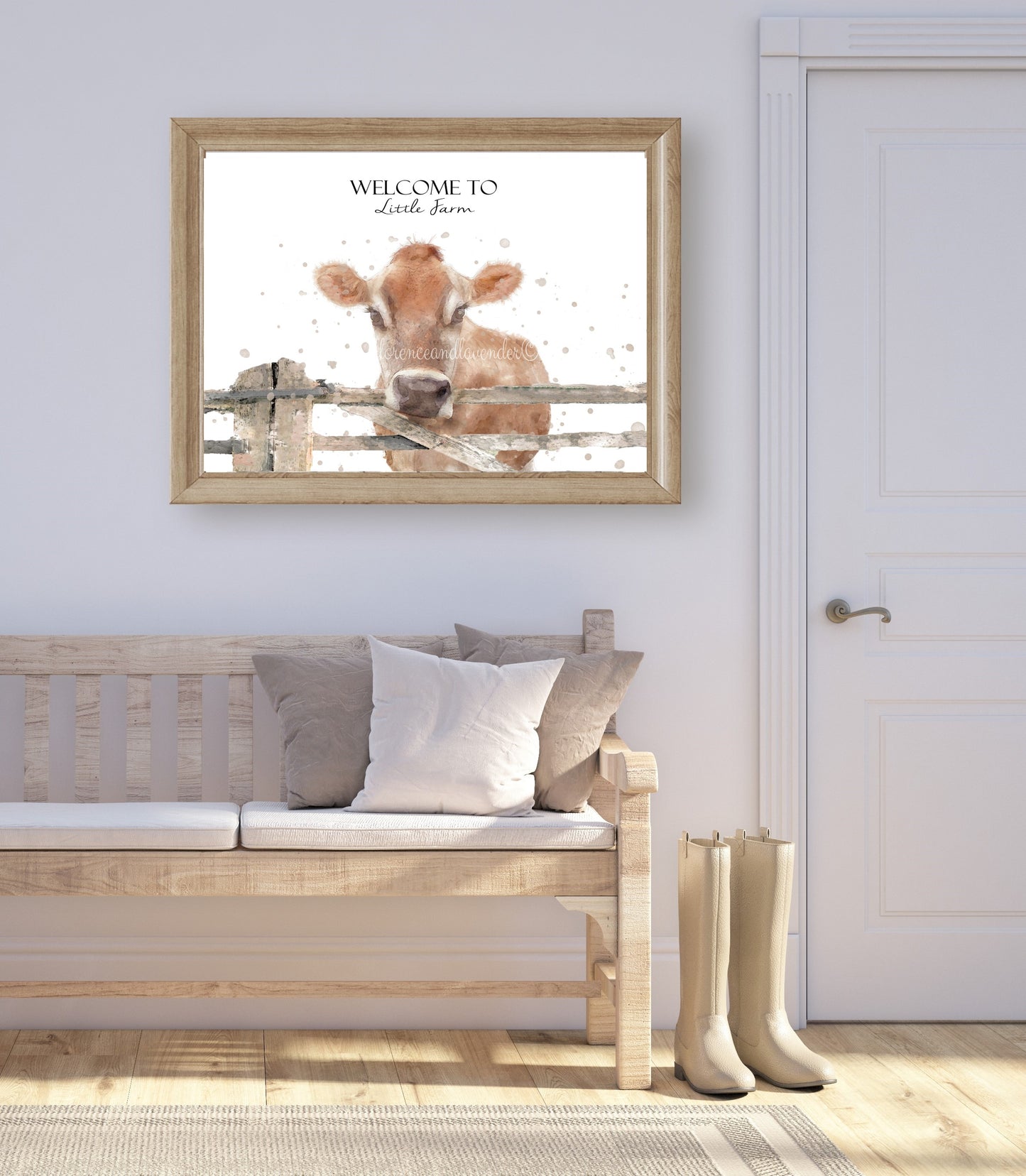 Personalised Jersey Cow Print - Florence & Lavender