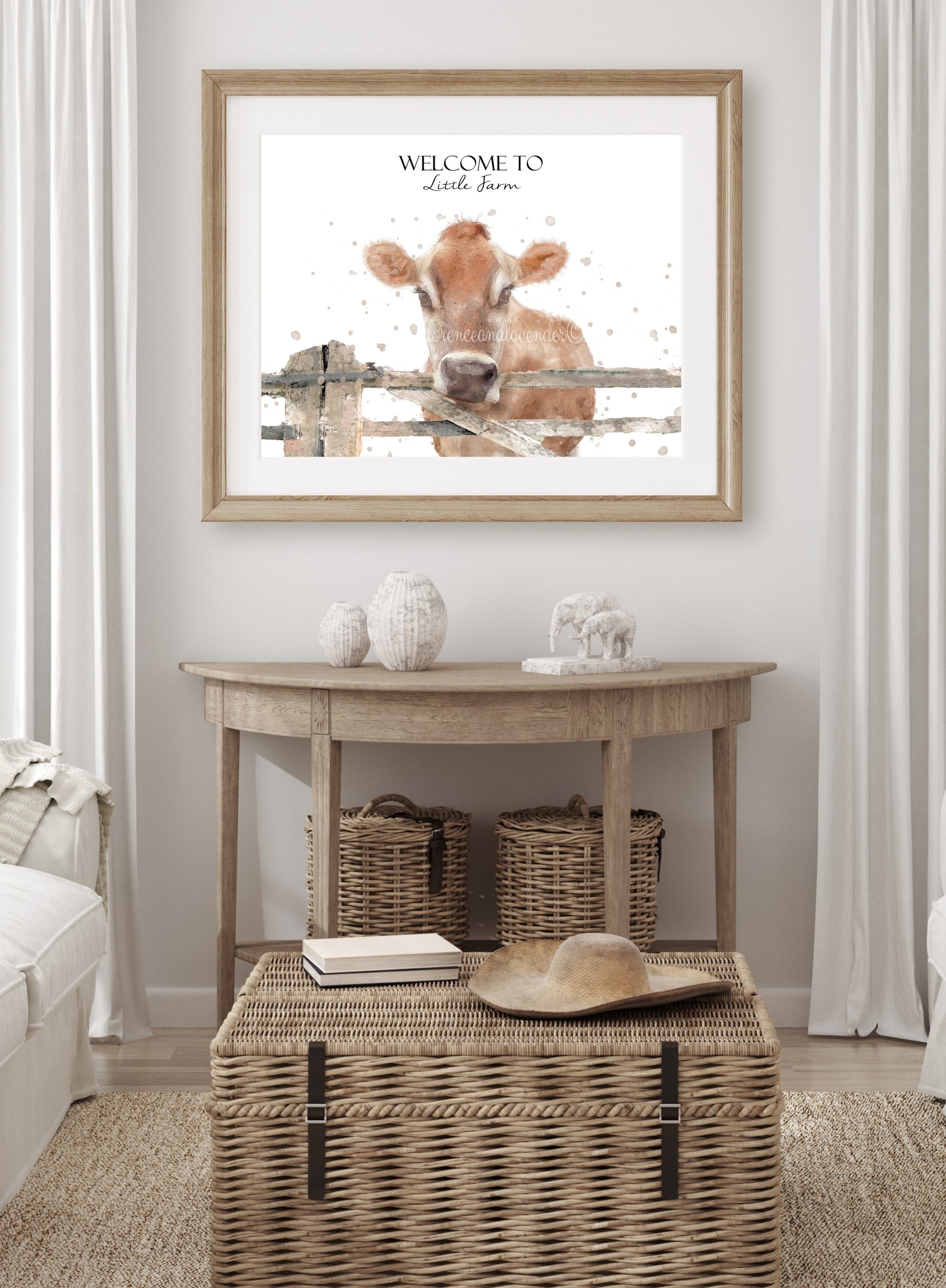 Personalised Jersey Cow Print - Florence & Lavender