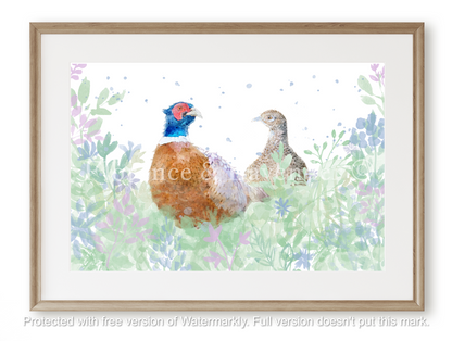 'William & Kate' - Pheasant Print - Florence & Lavender