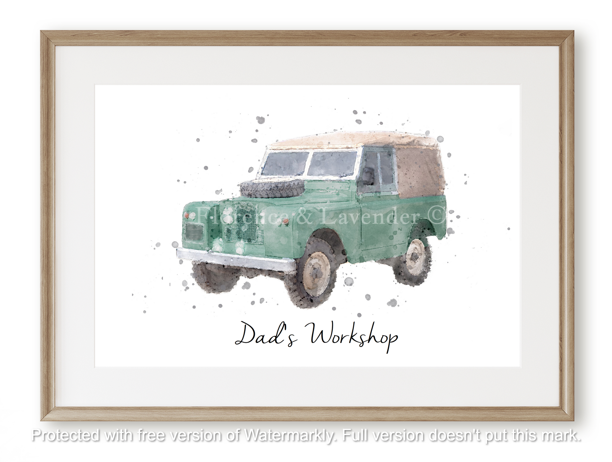 Personalised Landrover print - Florence & Lavender
