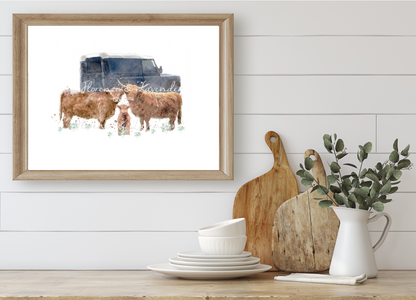 Landy & Highland Cow Print - Florence & Lavender
