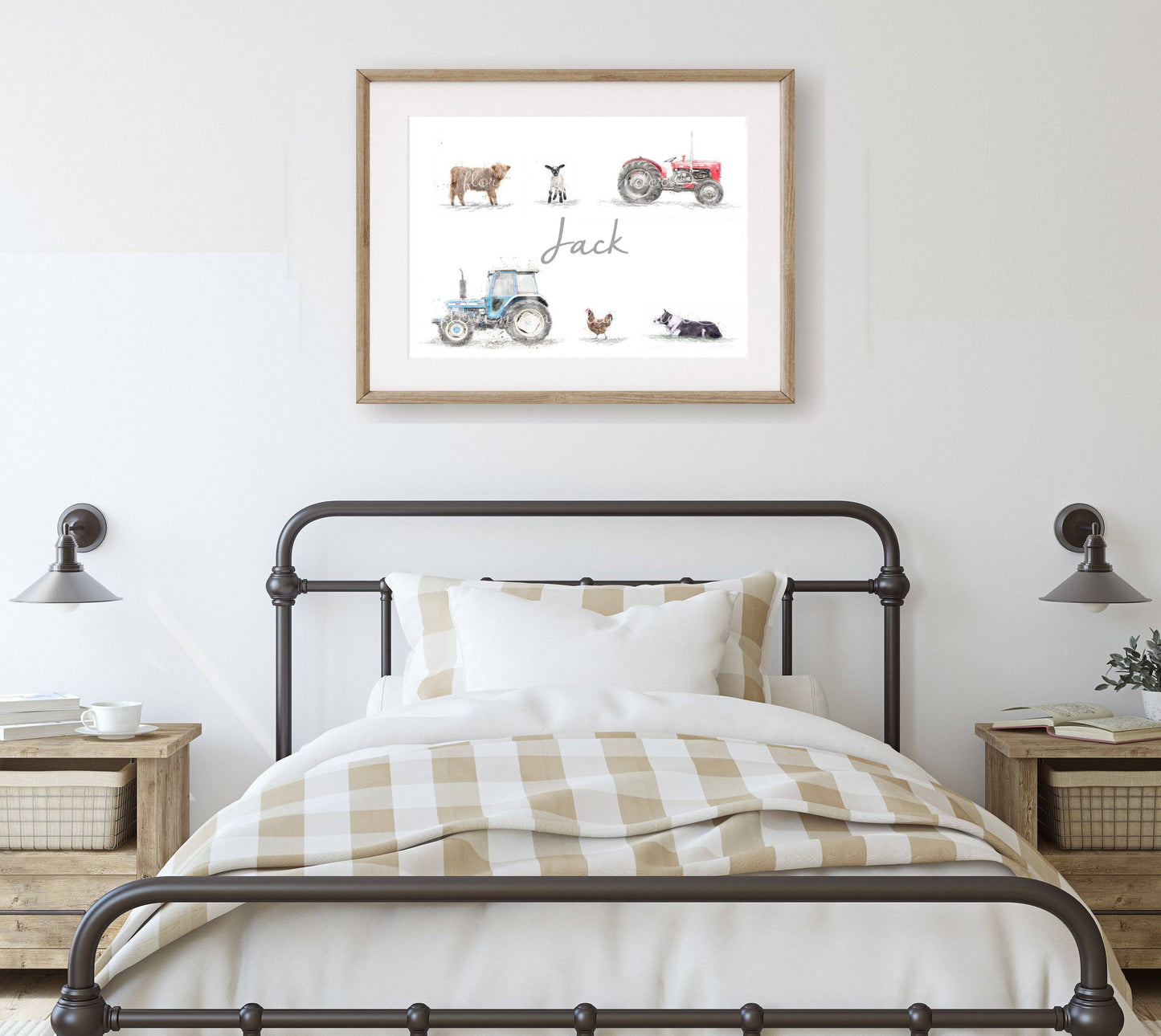 Personalised Childrens Farm Name Print - Florence & Lavender