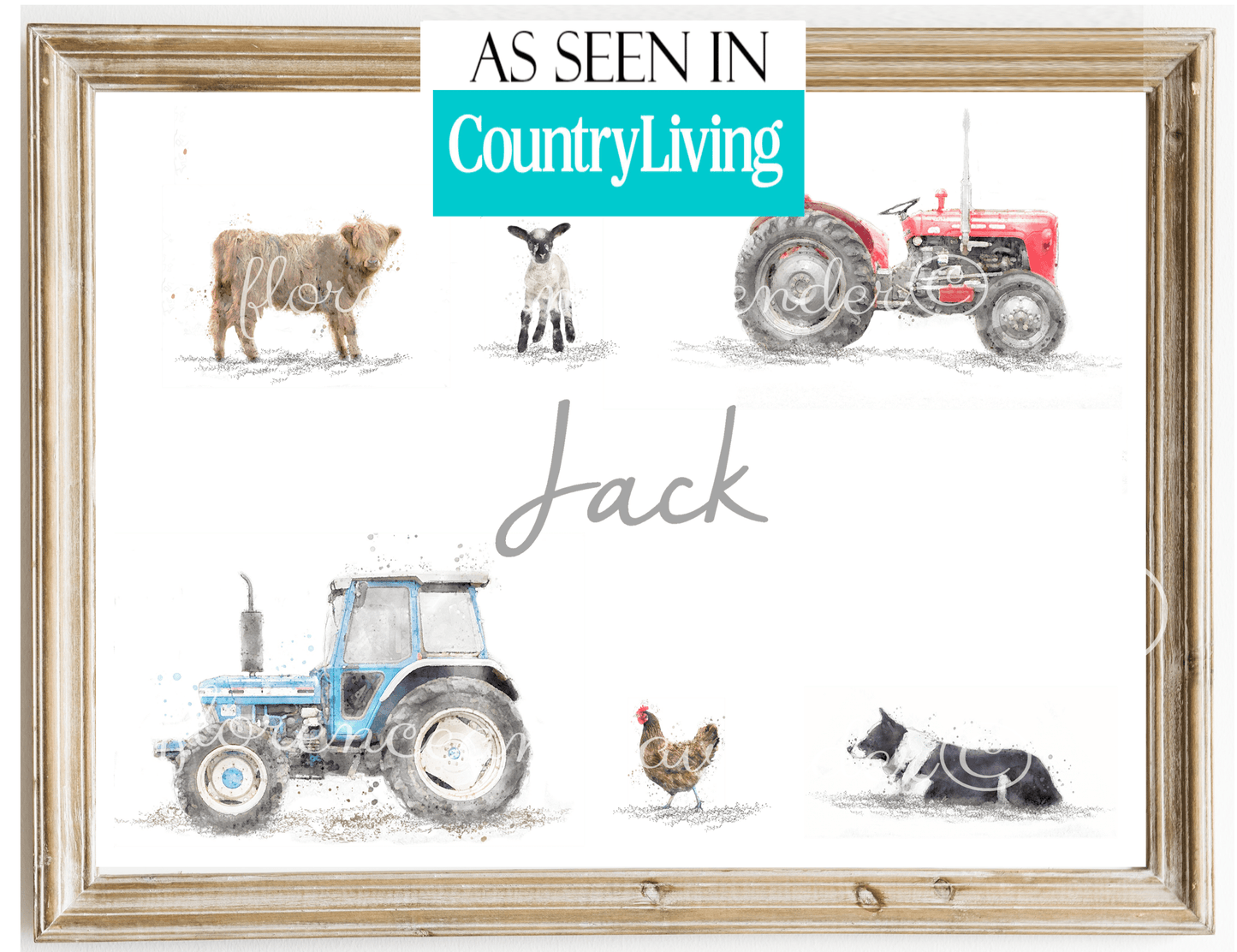 Personalised Childrens Farm Name Print - Florence & Lavender