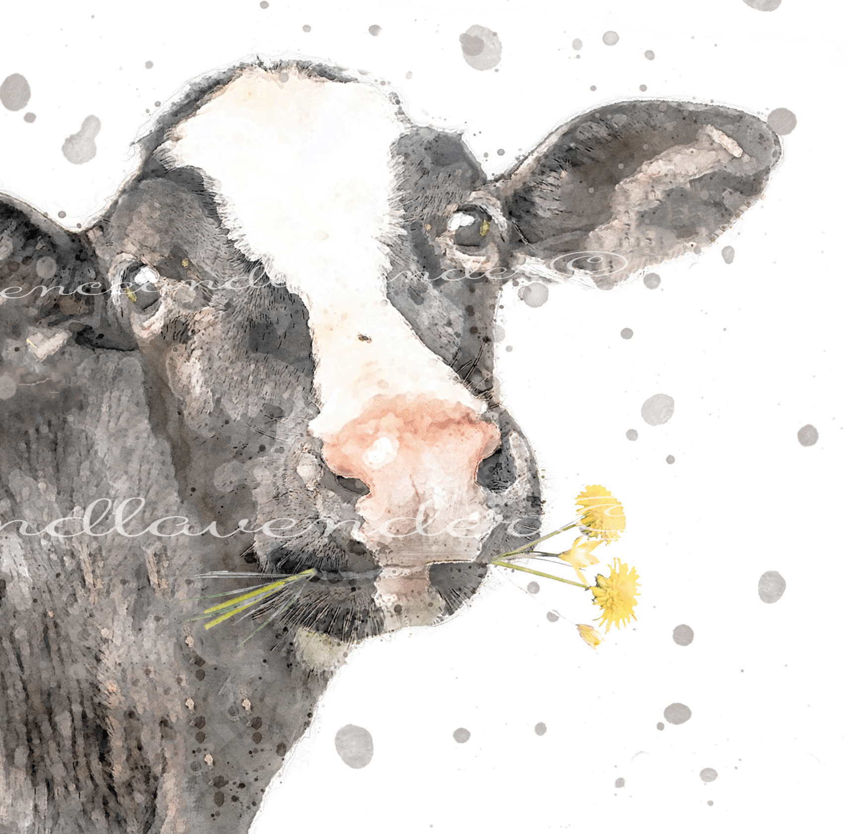Personalised Cow At Fence Print - Florence & Lavender