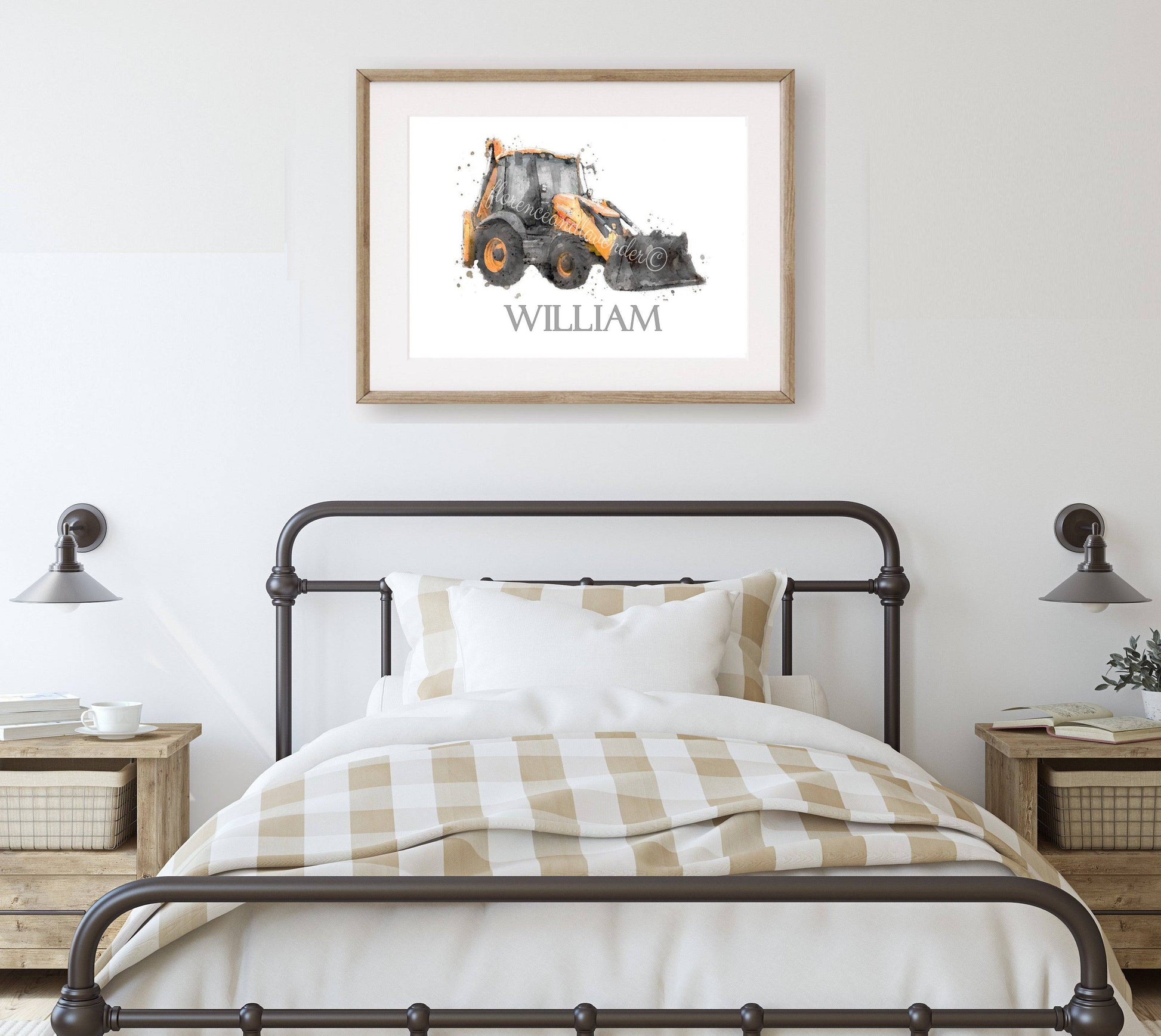 Personalised Digger Name Print - Florence & Lavender