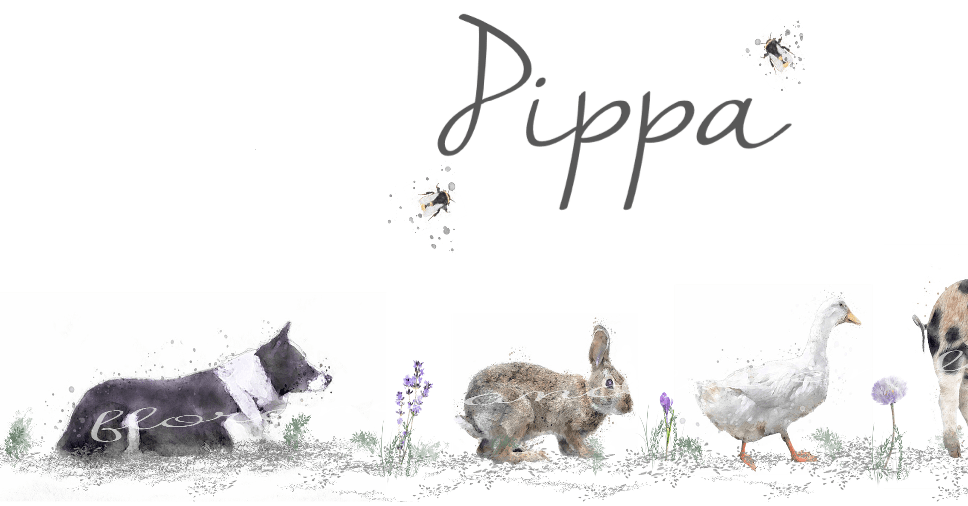 Personalised Farm & Wildlife Animal Print - Florence & Lavender