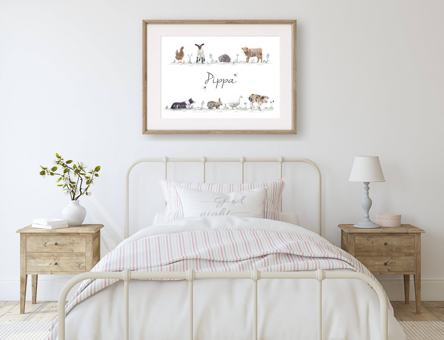 Personalised Farm & Wildlife Animal Print - Florence & Lavender