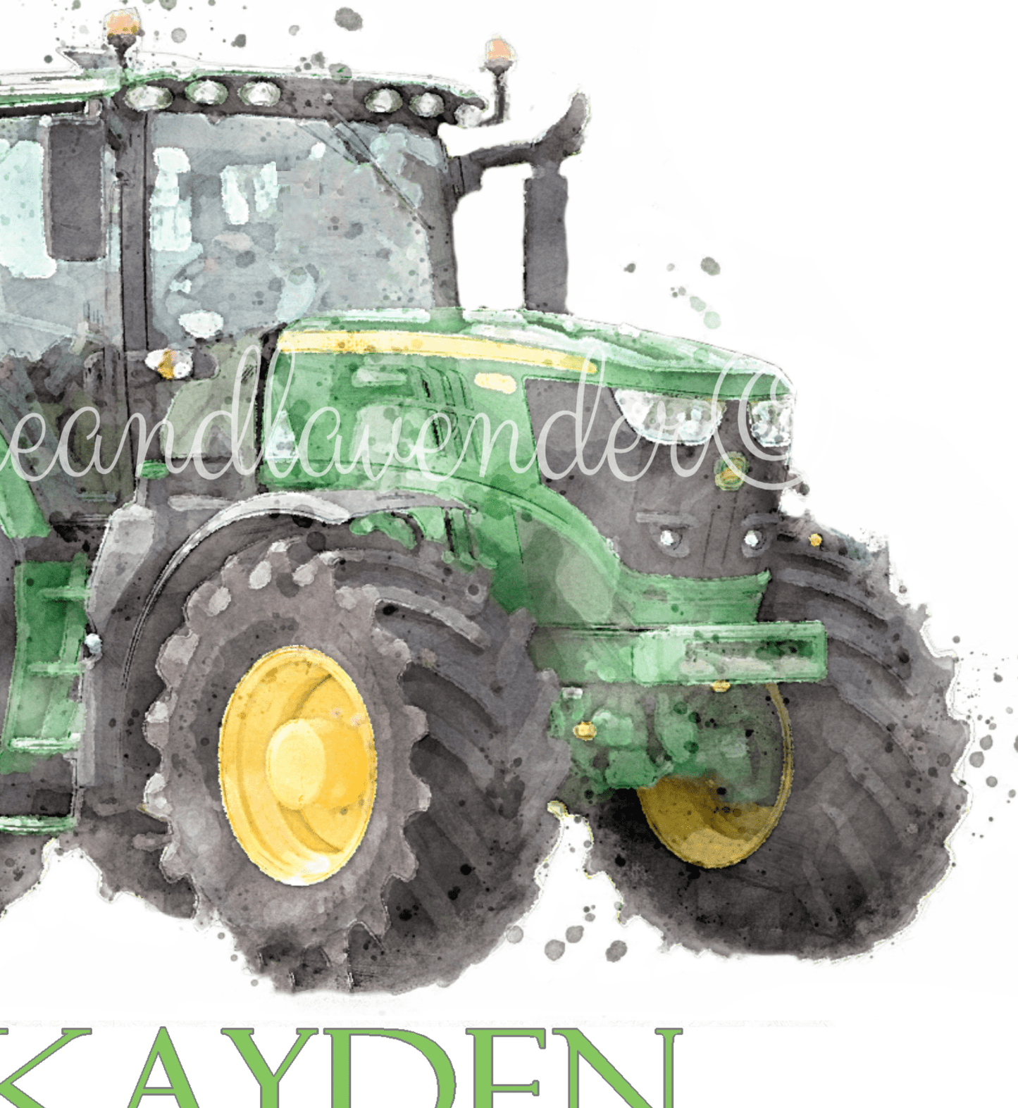 Personalised John Deere Print - Florence & Lavender