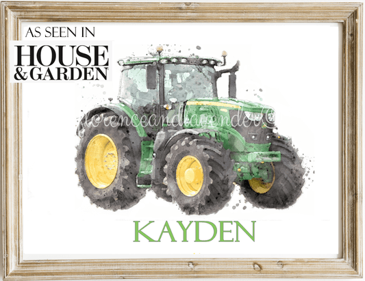 Personalised John Deere Print - Florence & Lavender