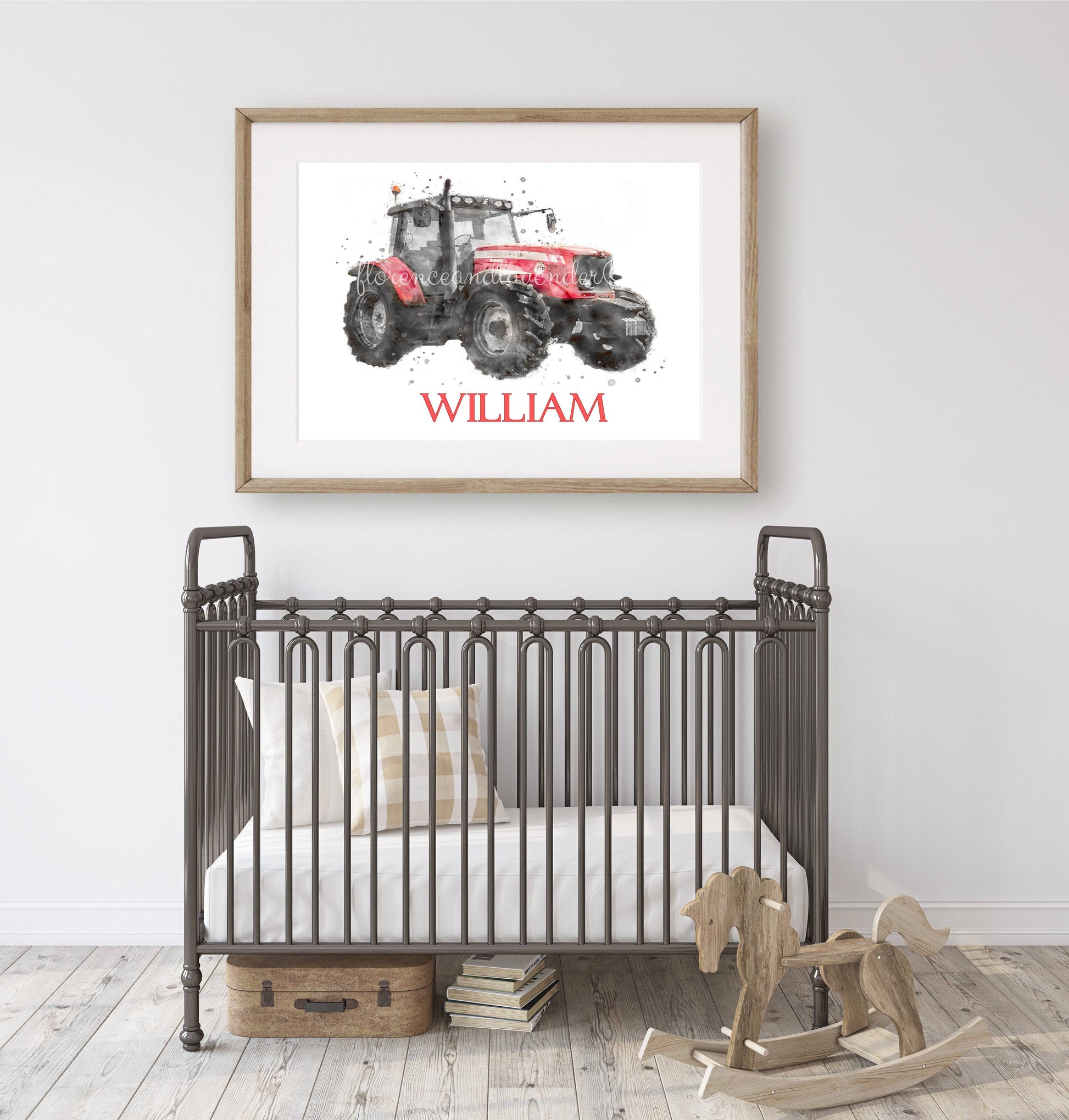 Personalised Massey Ferguson Tractor Print - Florence & Lavender