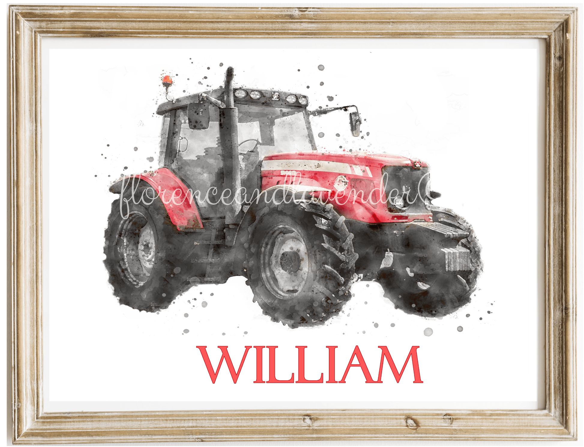 Personalised Massey Ferguson Tractor Print - Florence & Lavender