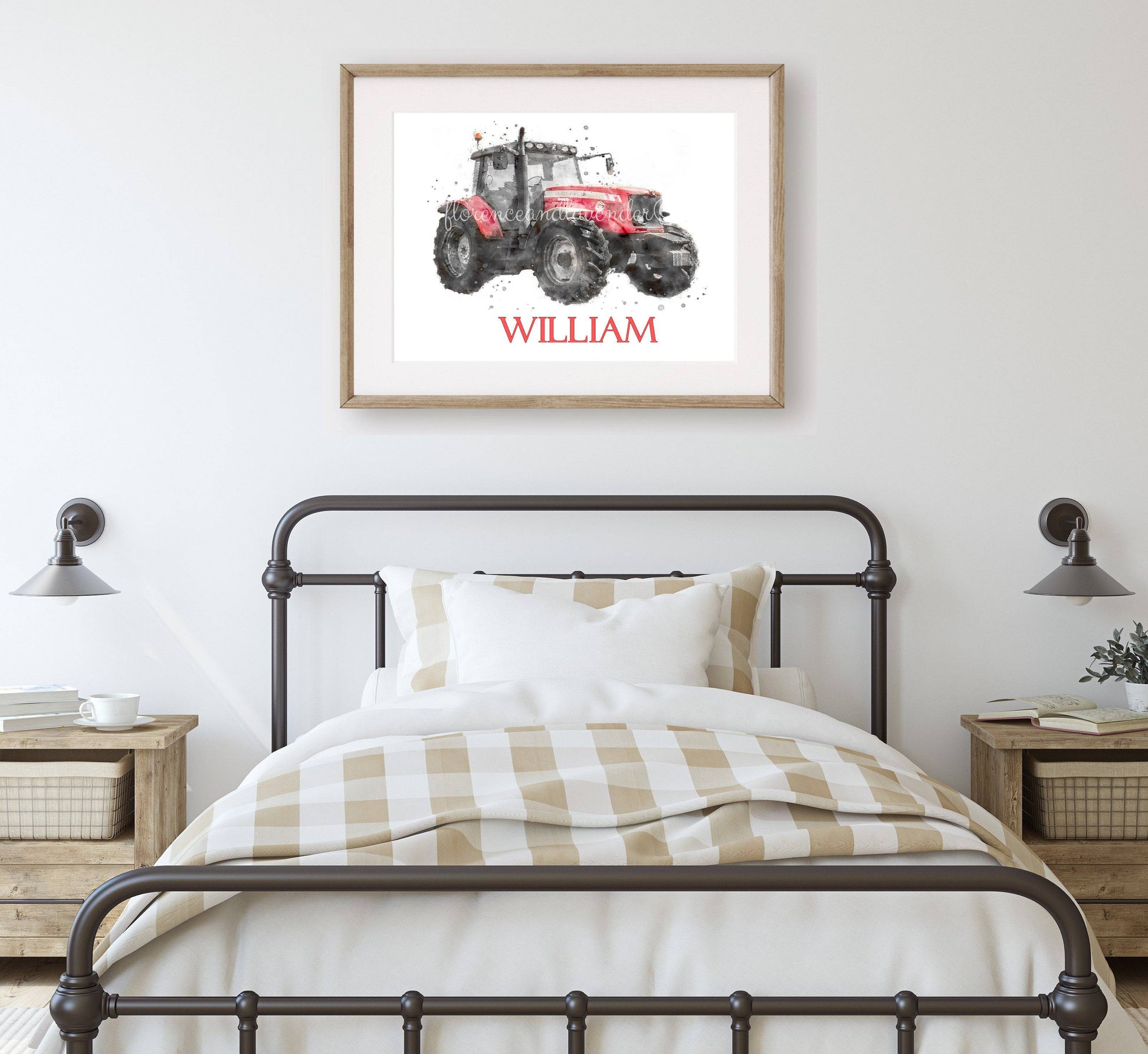 Personalised Massey Ferguson Tractor Print - Florence & Lavender