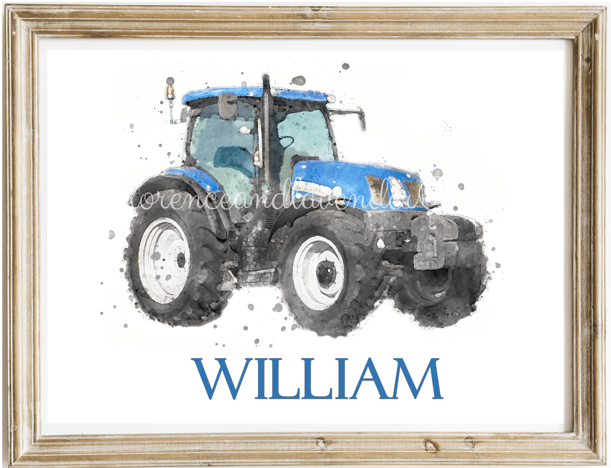 Personalised New Holland Tractor Print - Florence & Lavender