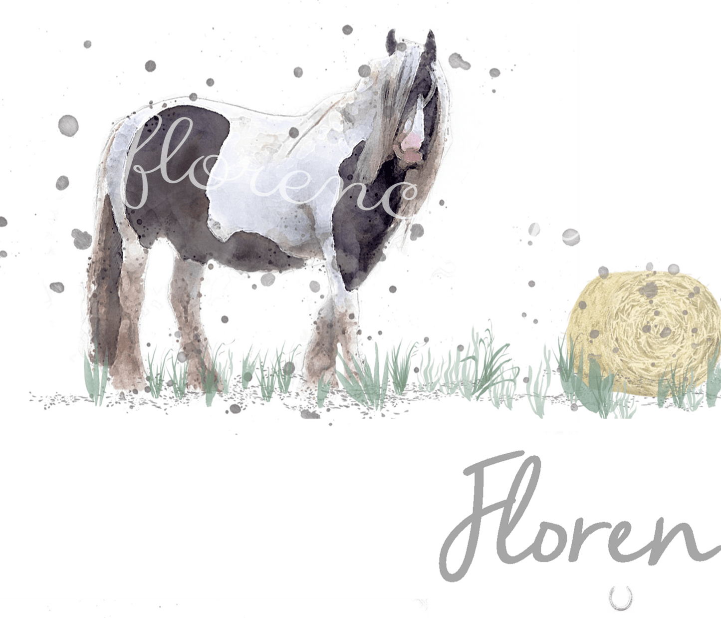 Personalised Pony Name Print - Florence & Lavender