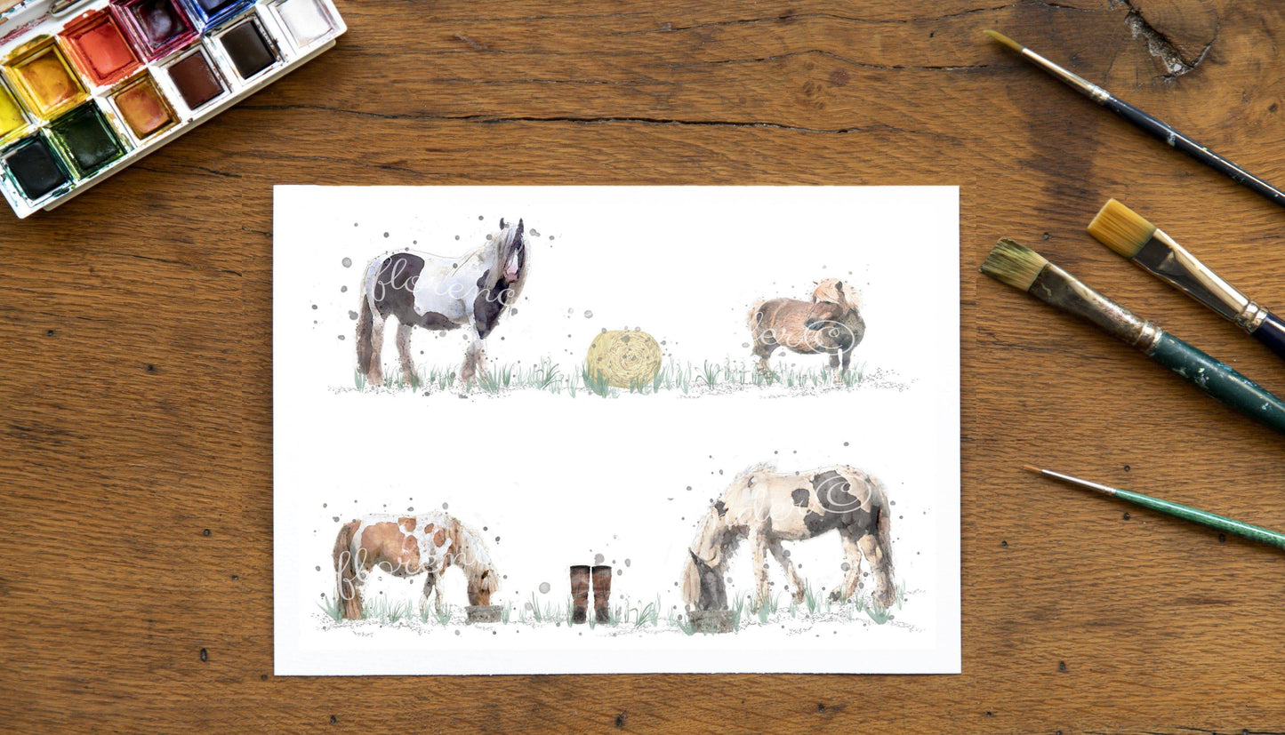 Personalised Pony Name Print - Florence & Lavender