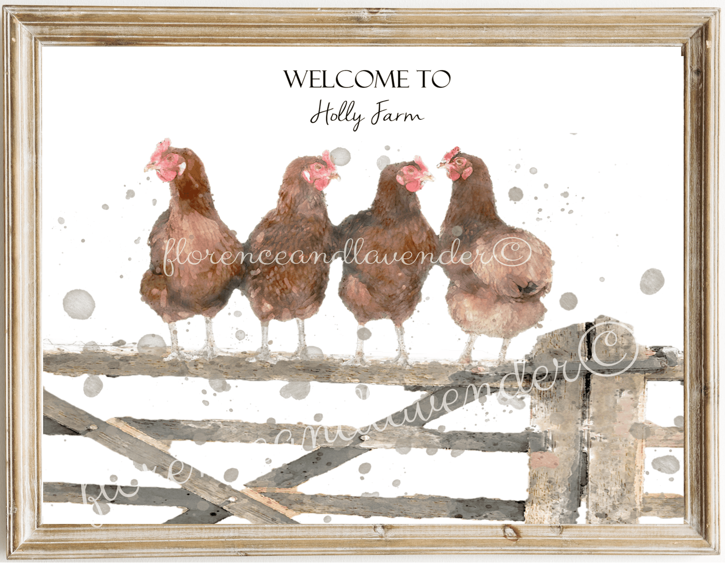 Personalised Welcome Home Chicken Print - Florence & Lavender