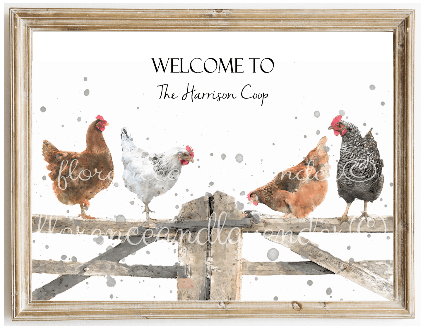 Personalised Welcome Home Chicken Print - Florence & Lavender