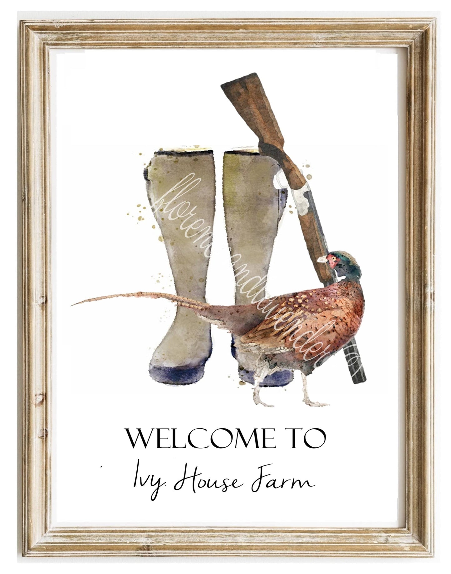 Personalised Welly Boot Home Print - Florence & Lavender