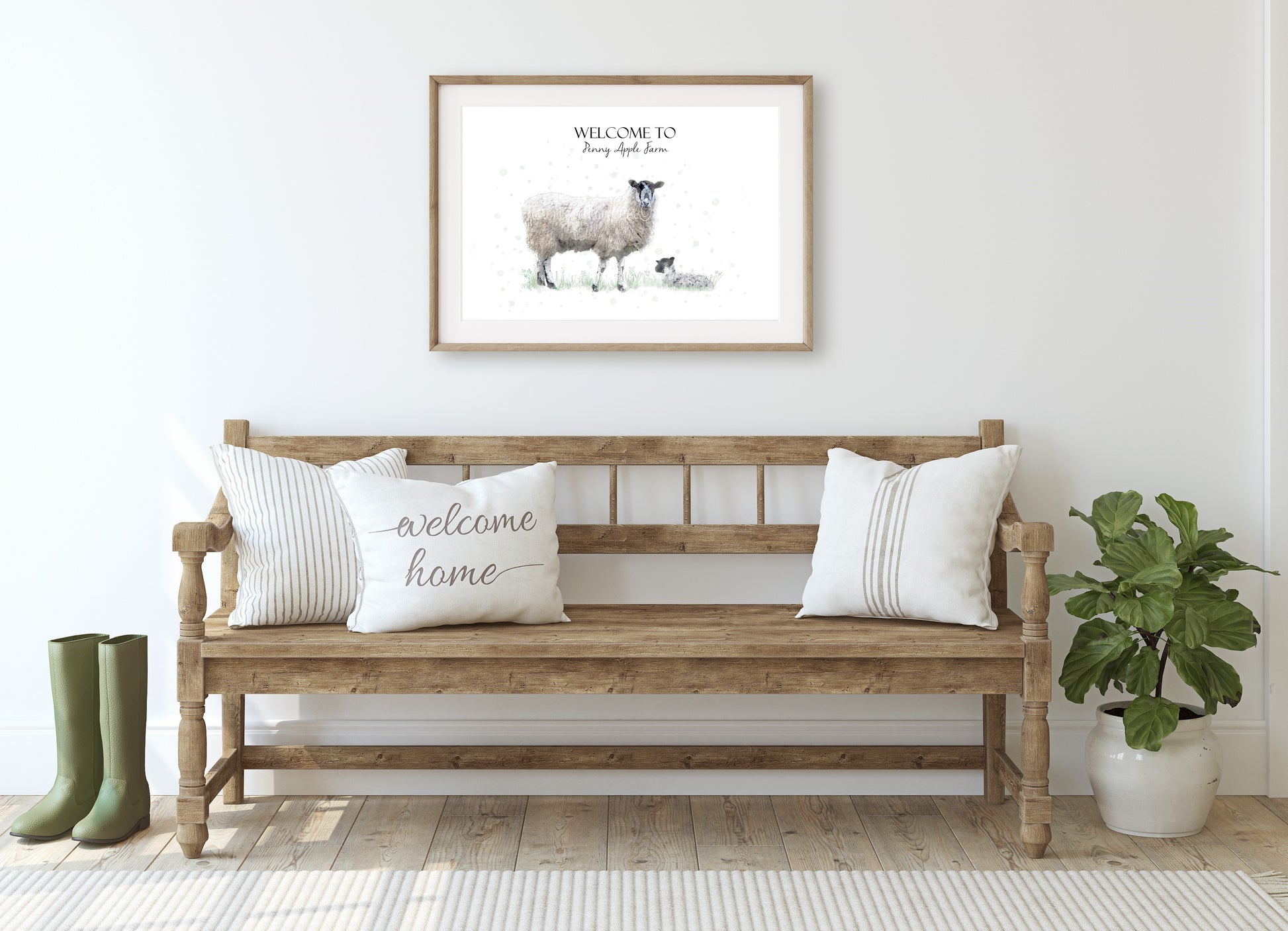 Personalised Sheep Print - Florence & Lavender