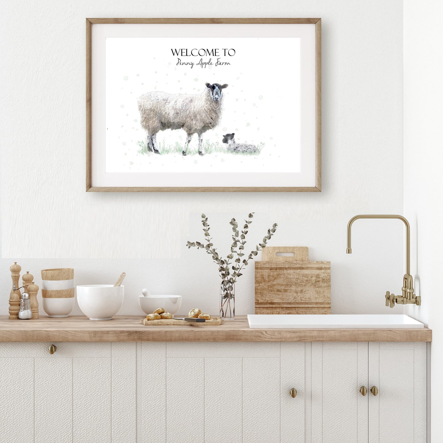 Personalised Sheep Print - Florence & Lavender