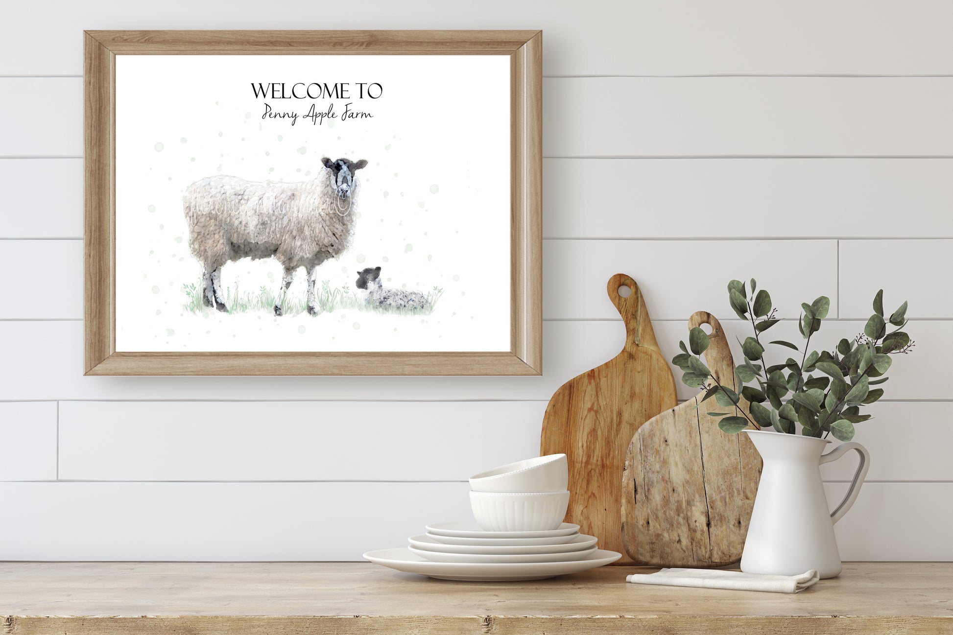 Personalised Sheep Print - Florence & Lavender