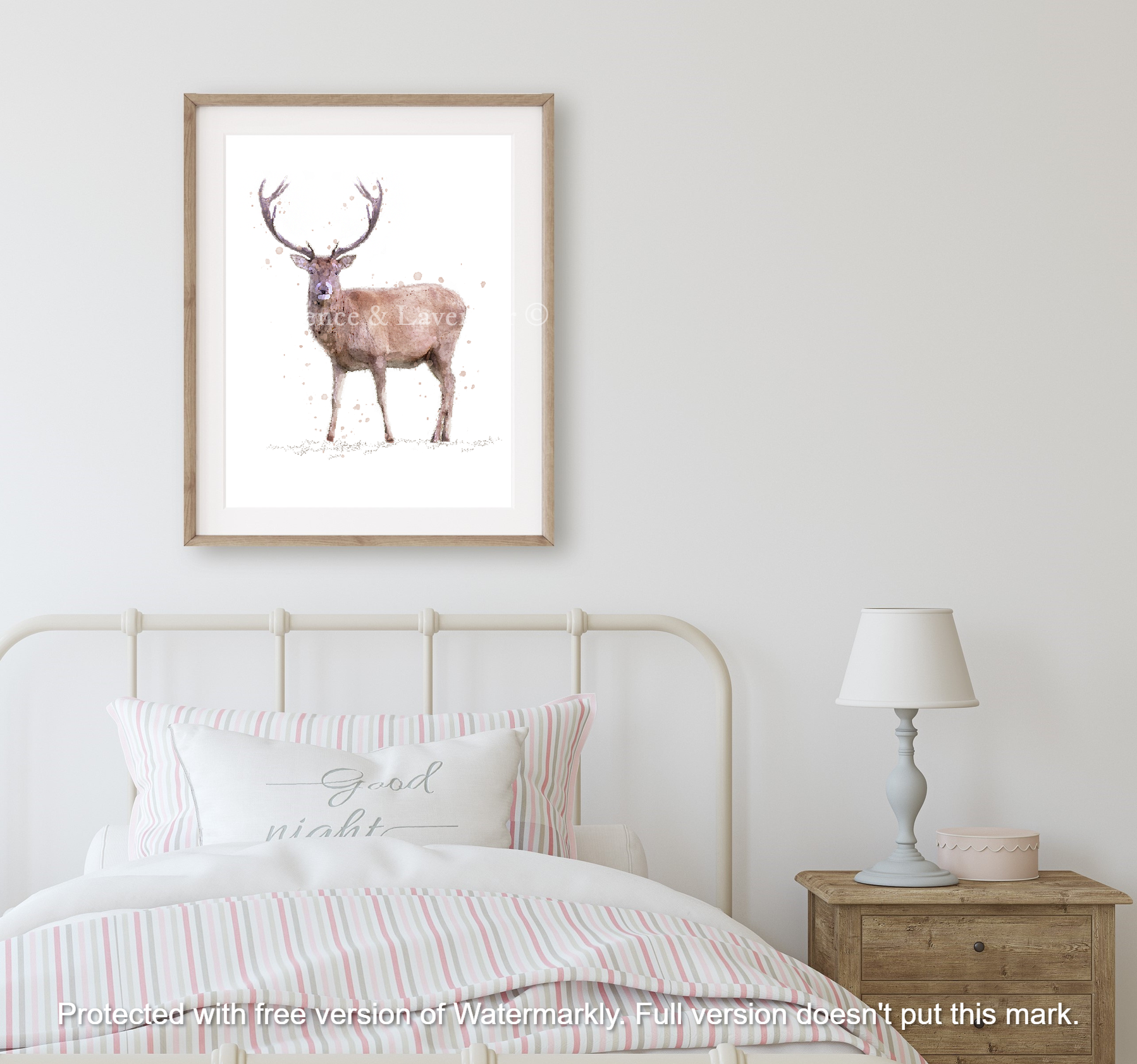 ''Rupert'' - Watercolour Stag Print - Florence & Lavender