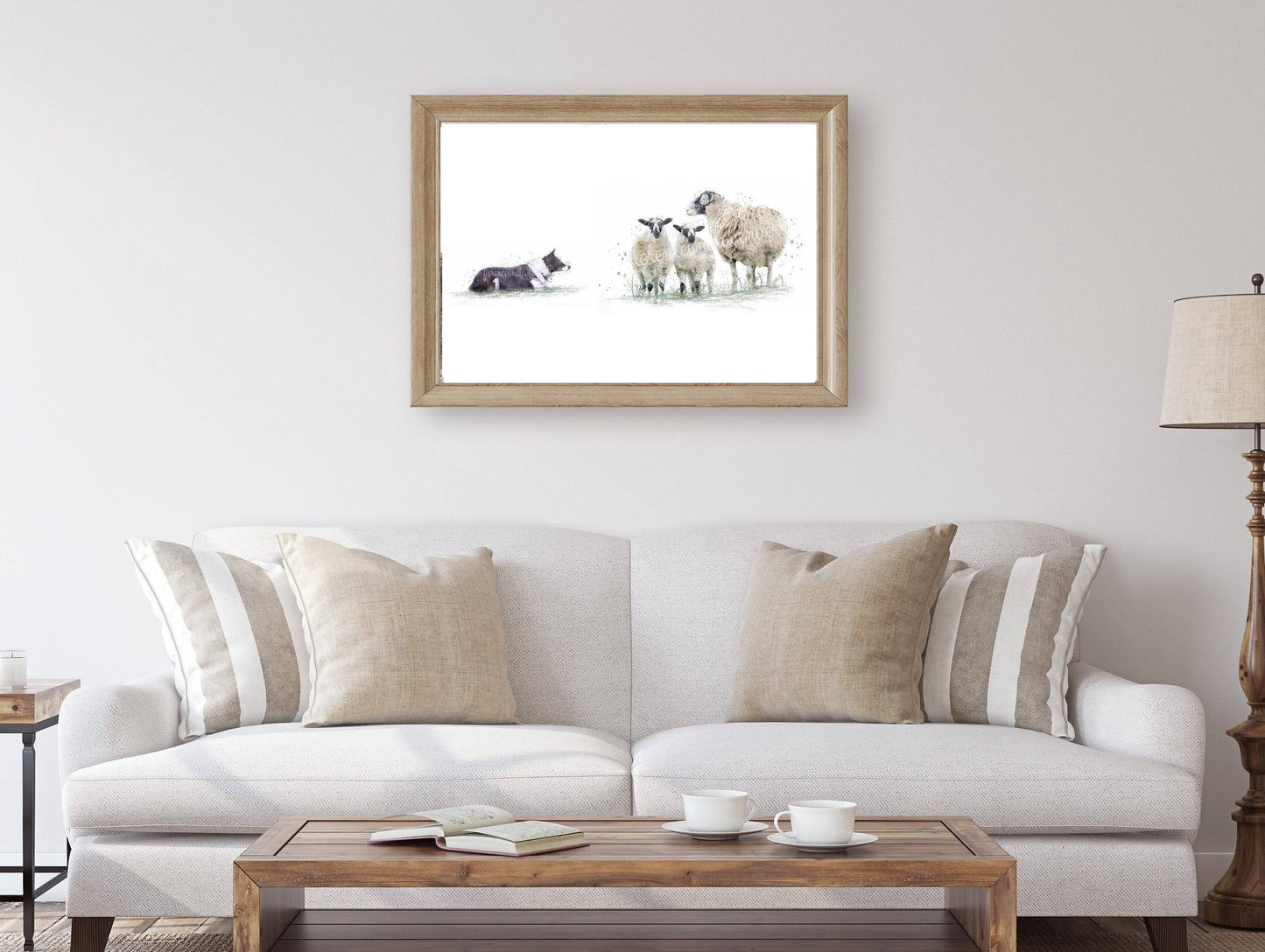 Swaledale Sheep & Border Collie Print - Florence & Lavender