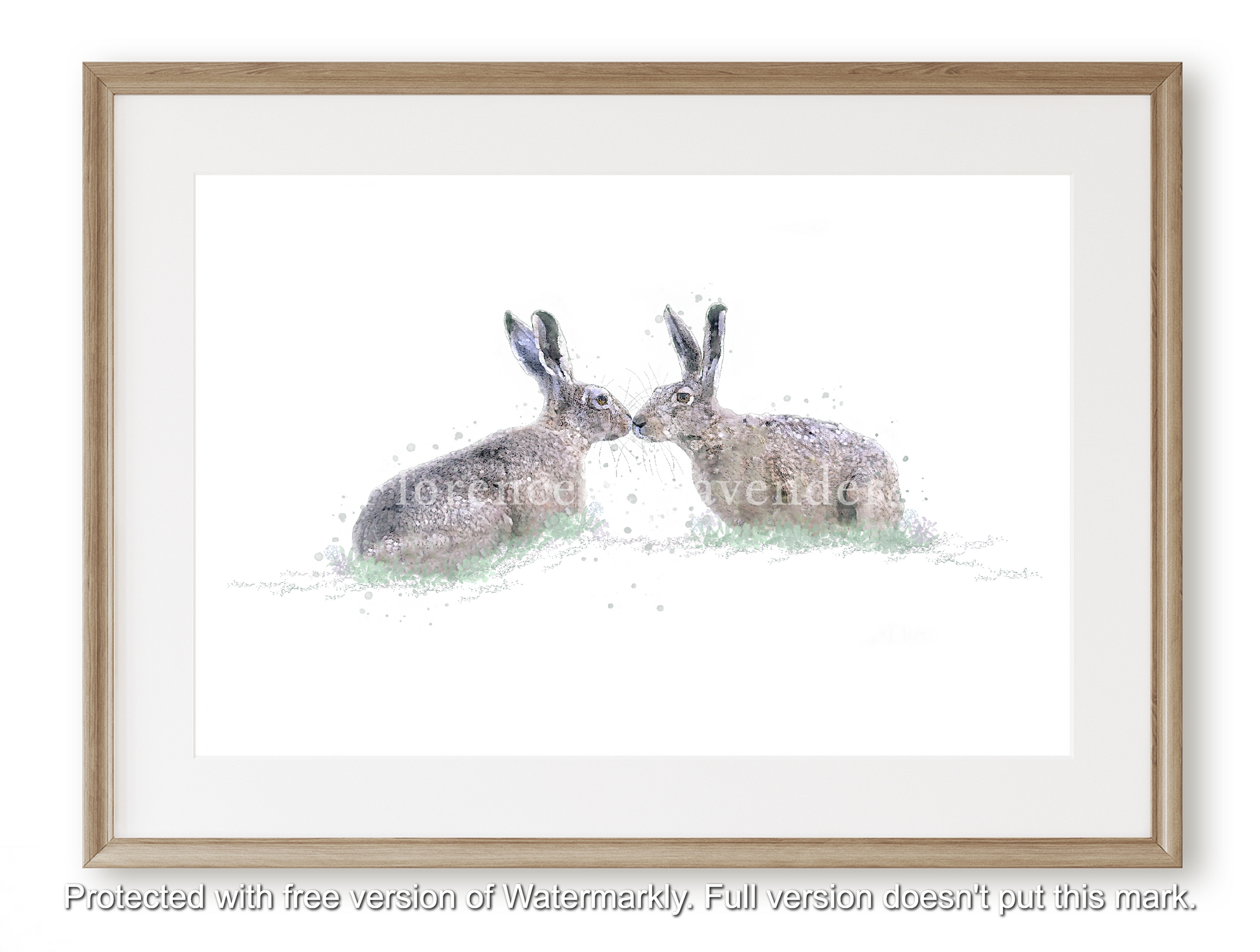'Courtship' Hare print - Florence & Lavender