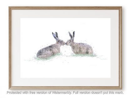 'Courtship' Hare print - Florence & Lavender