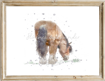 Shire Horse Print - Florence & Lavender