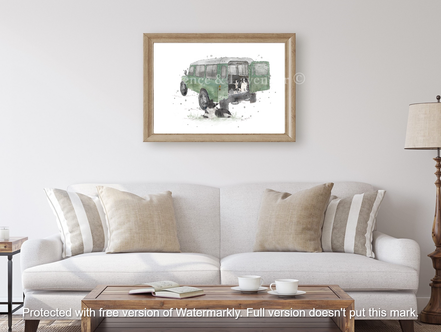 ''The Apprentices'' Landrover & Border Collie Print - Florence & Lavender