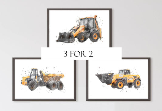 Trio Of Construction Vehicles Collection - Florence & Lavender