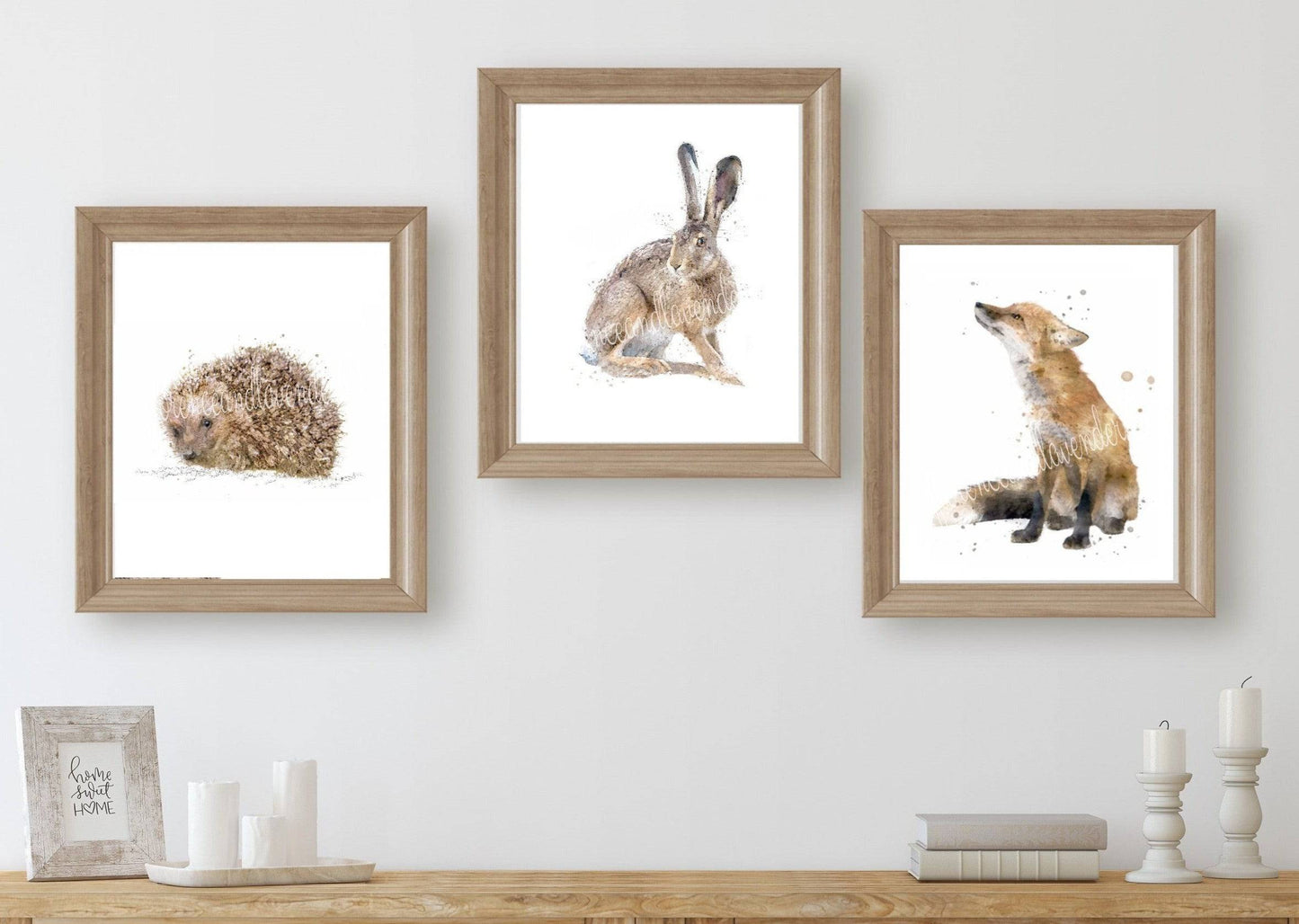 Trio Of Fine Art Woodland Animal Prints - Florence & Lavender