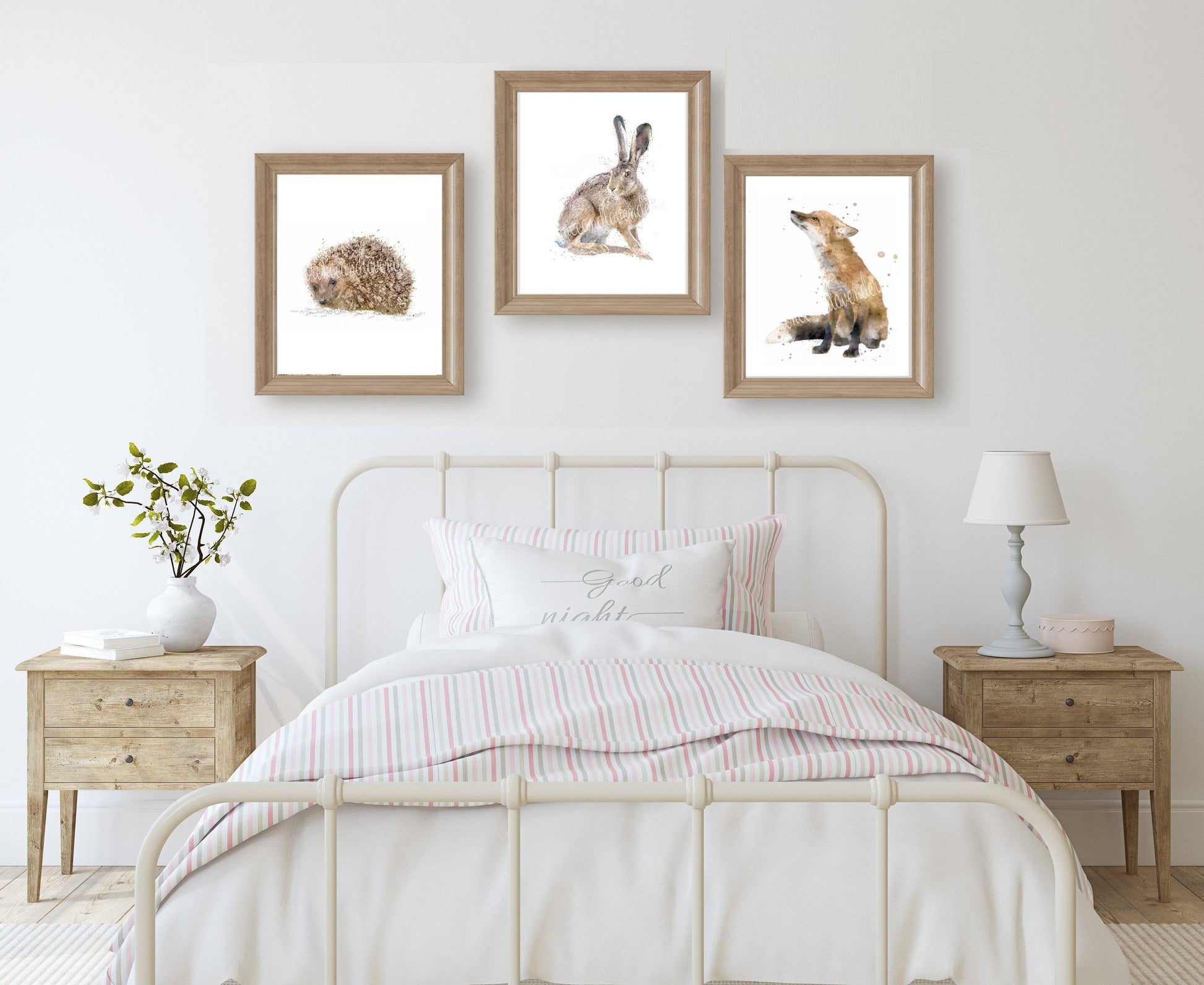 Trio Of Fine Art Woodland Animal Prints - Florence & Lavender