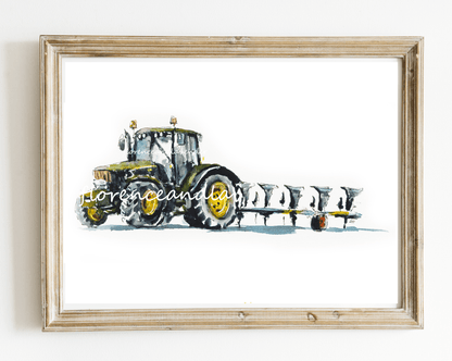 Trio of John Deere tractor prints - Florence & Lavender
