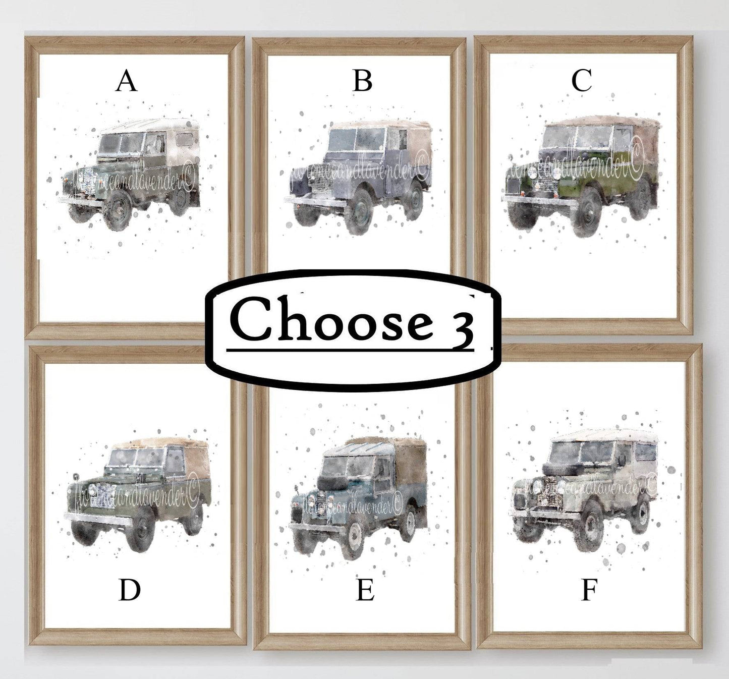 Trio of Landy prints - Florence & Lavender