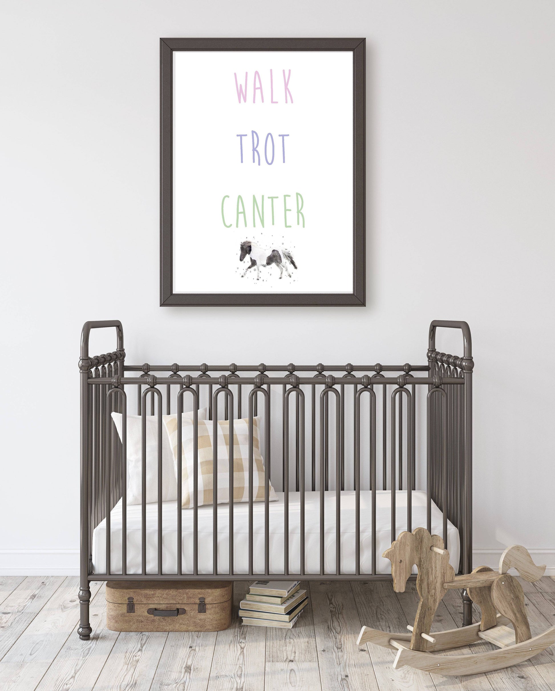 Walk, Trot, Canter Pony Print - Florence & Lavender