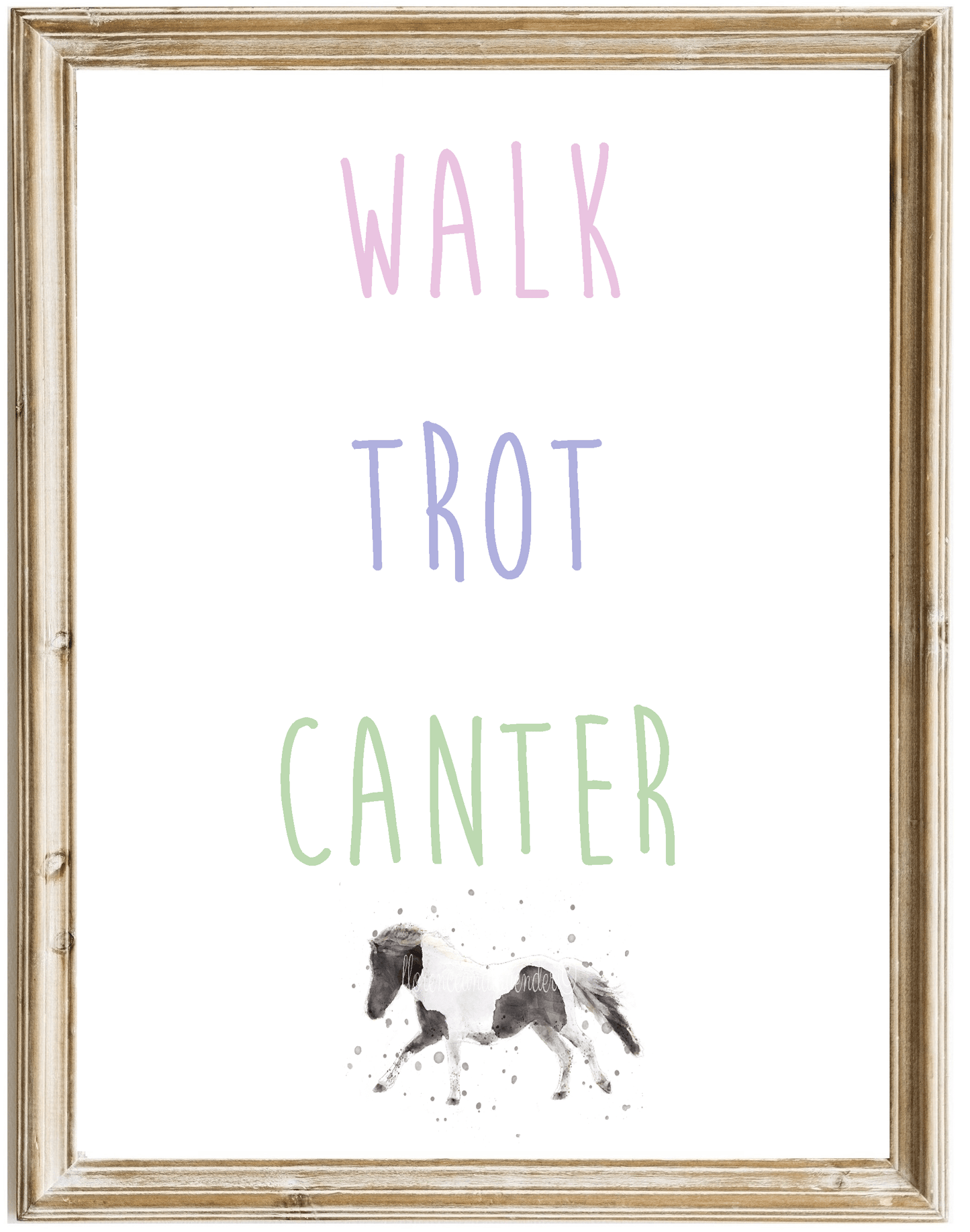 Walk, Trot, Canter Pony Print - Florence & Lavender