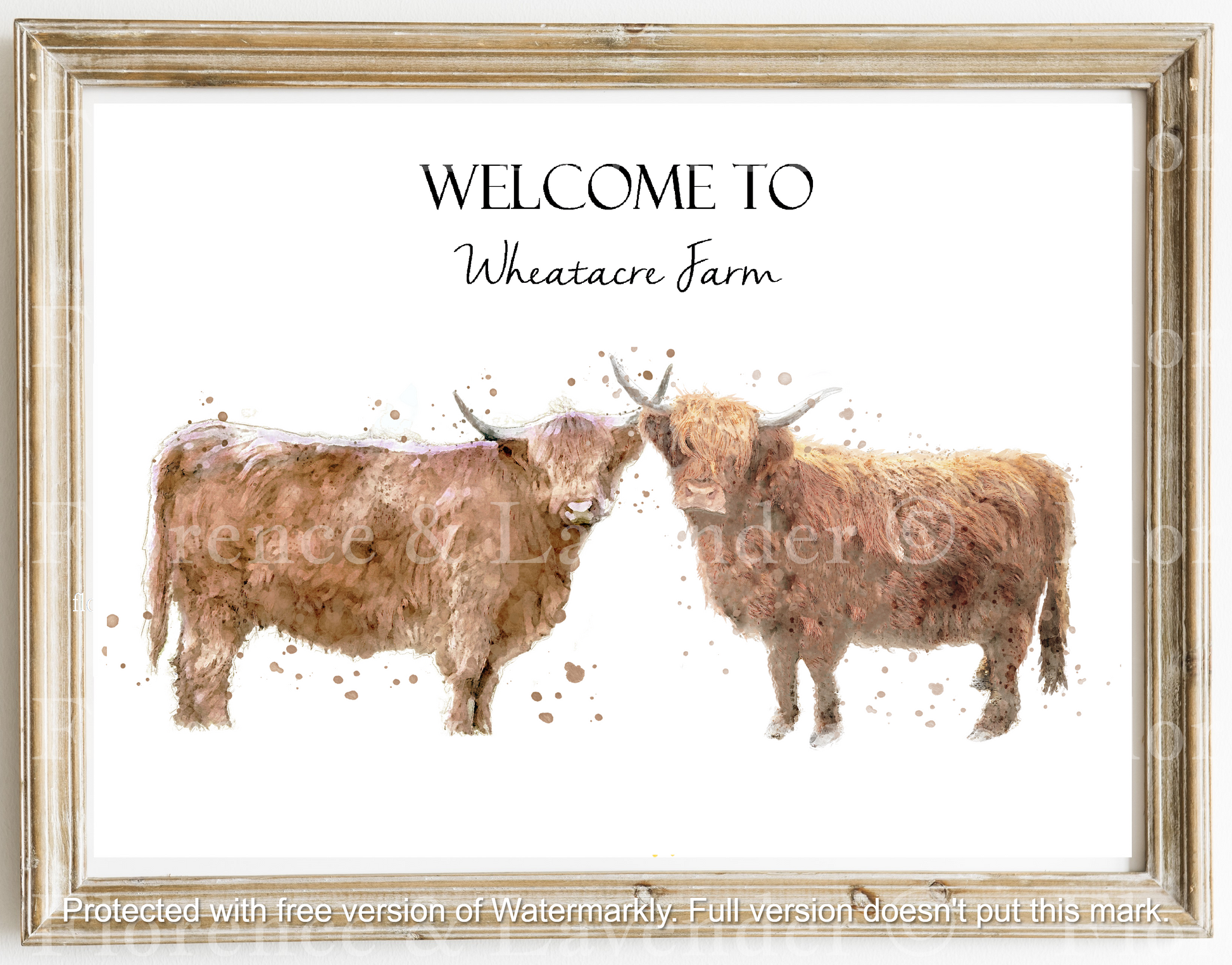Personalised Highland Cow Print - Florence & Lavender