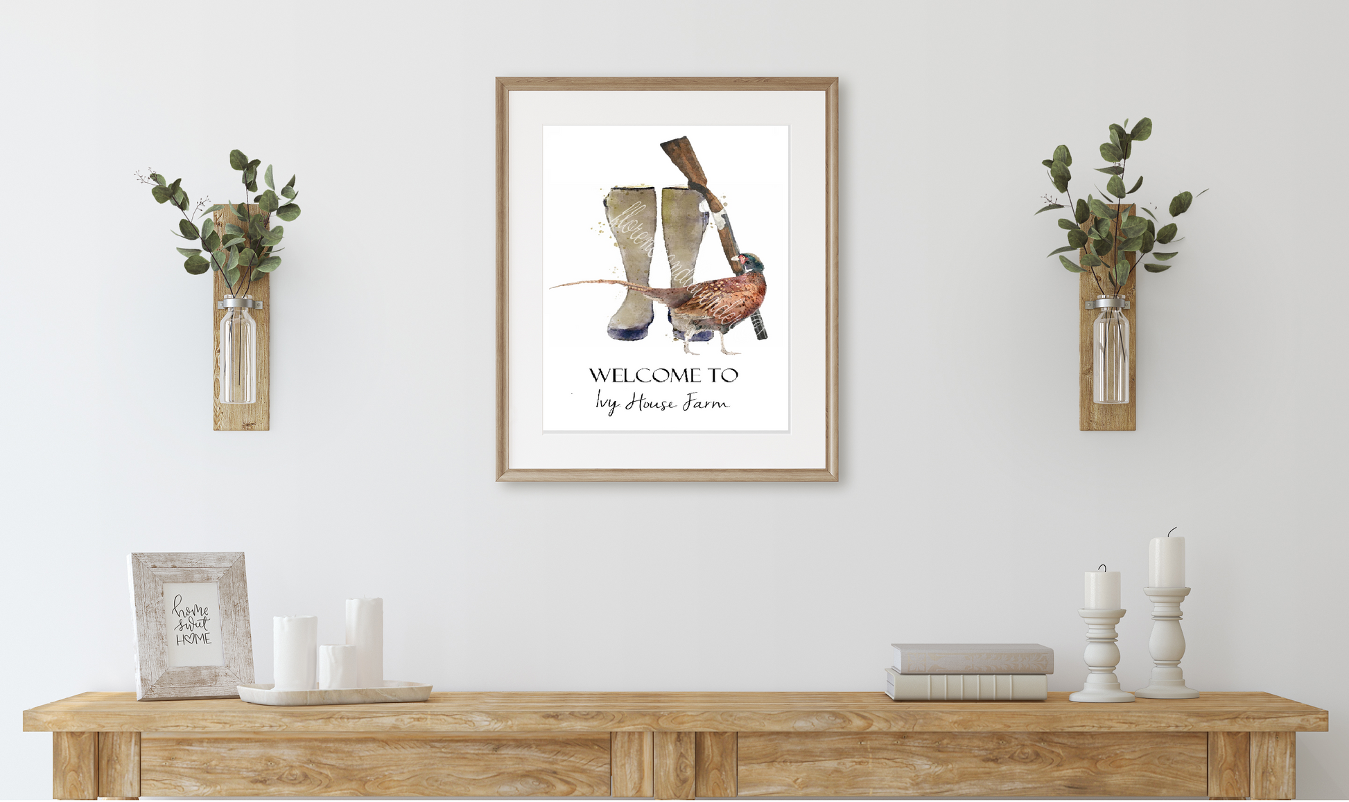 Personalised Welly Boot Home Print - Florence & Lavender